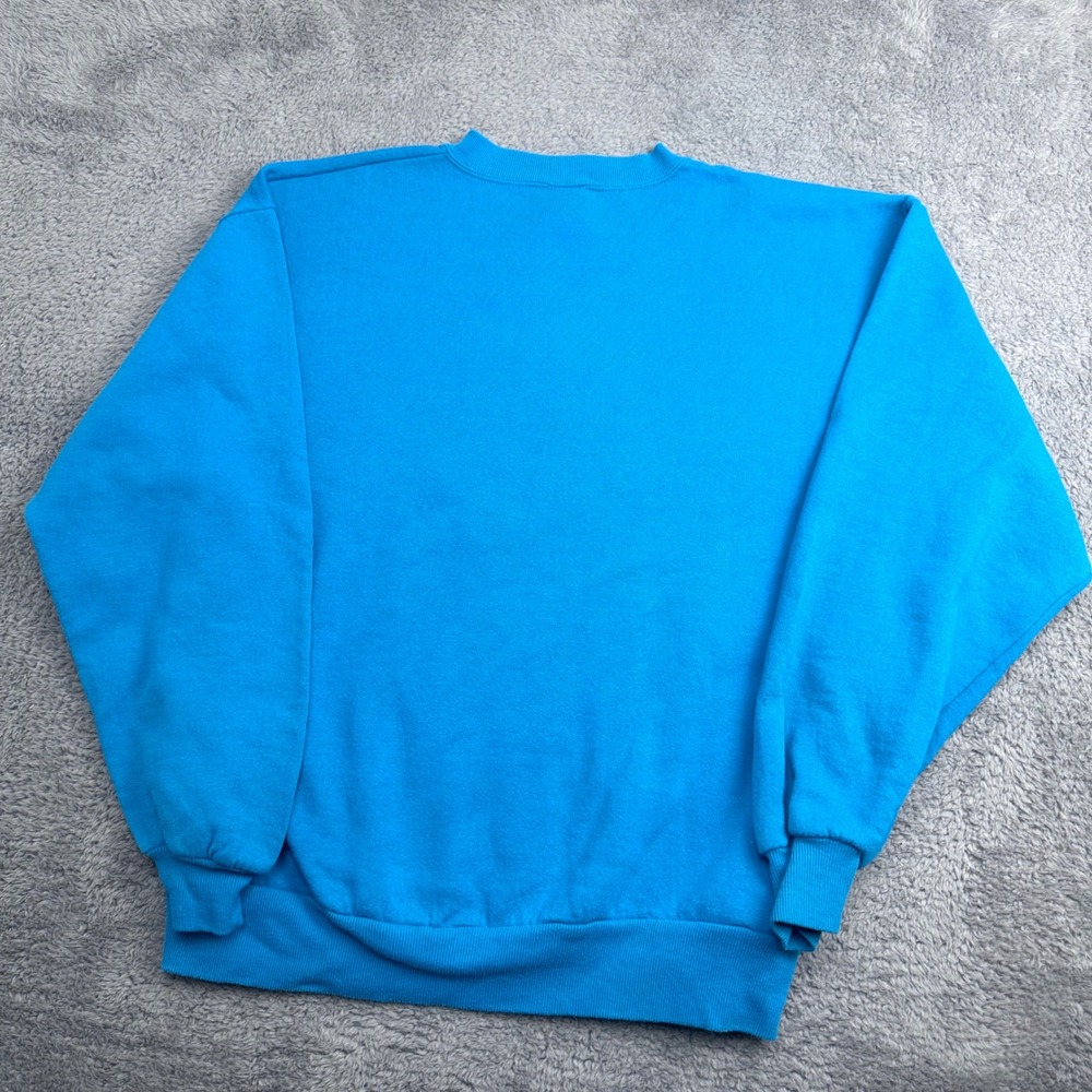 Jerzees Sweatshirt‎ Womens Large Blue Vintage 90s Garden Applique Made in USA - Picture 7 of 8